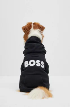 Dog hoodie in a cotton blend with contrast logo