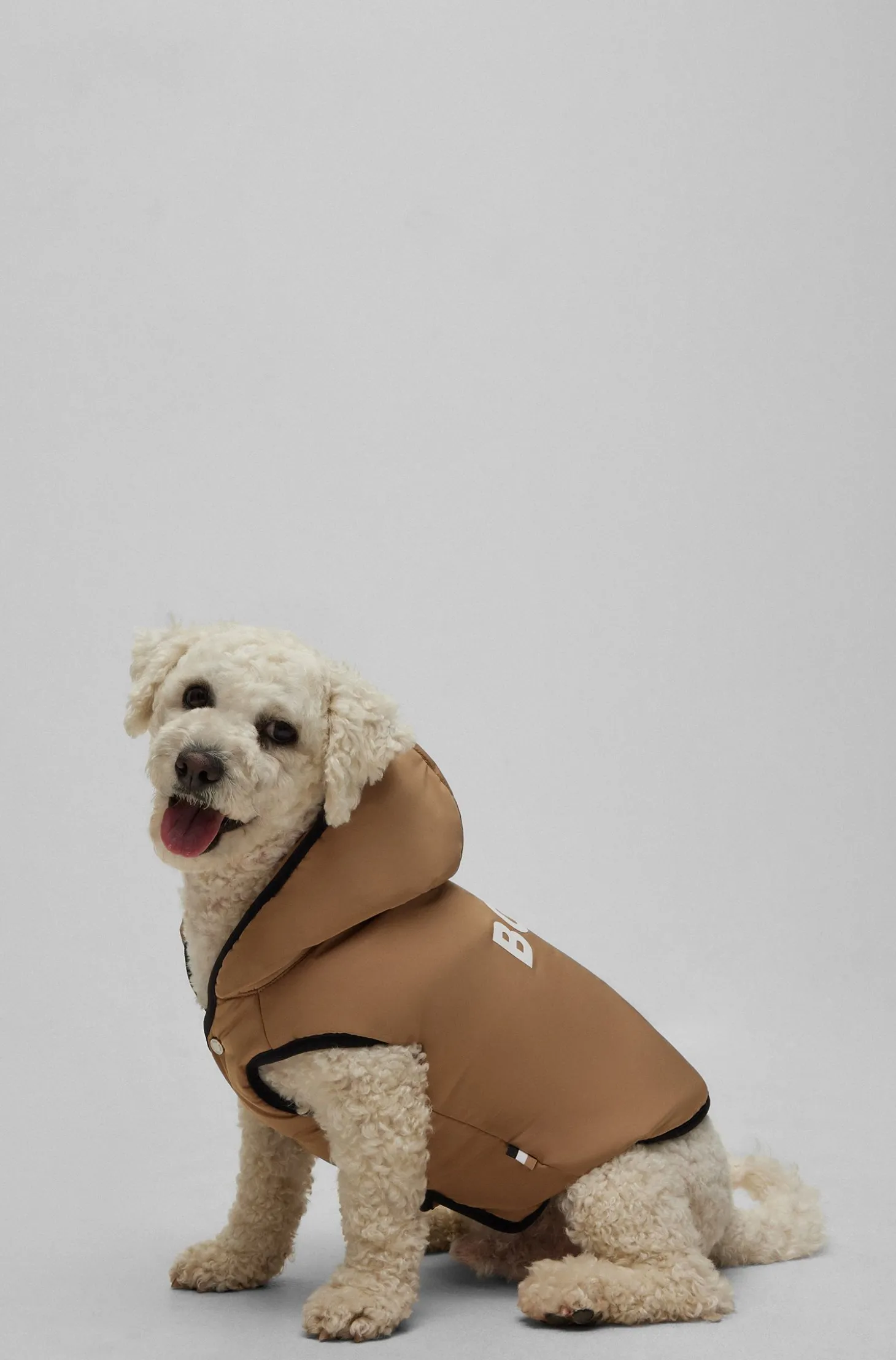 Dog lightweight jacket with logo detailing
