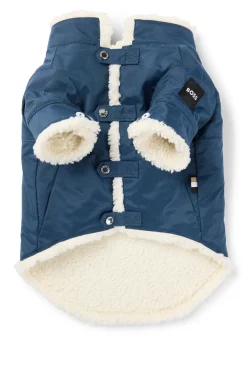 Dog parka jacket with contrast logo