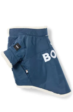 Dog parka jacket with contrast logo