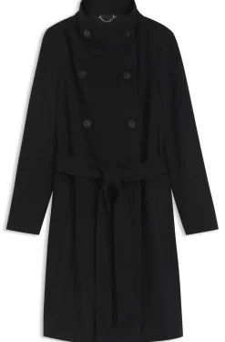Double-breasted coat in a wool blend