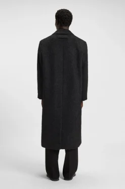 Double-breasted relaxed-fit coat with wool and alpaca