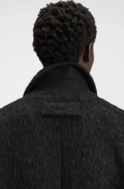 Double-breasted relaxed-fit coat with wool and alpaca