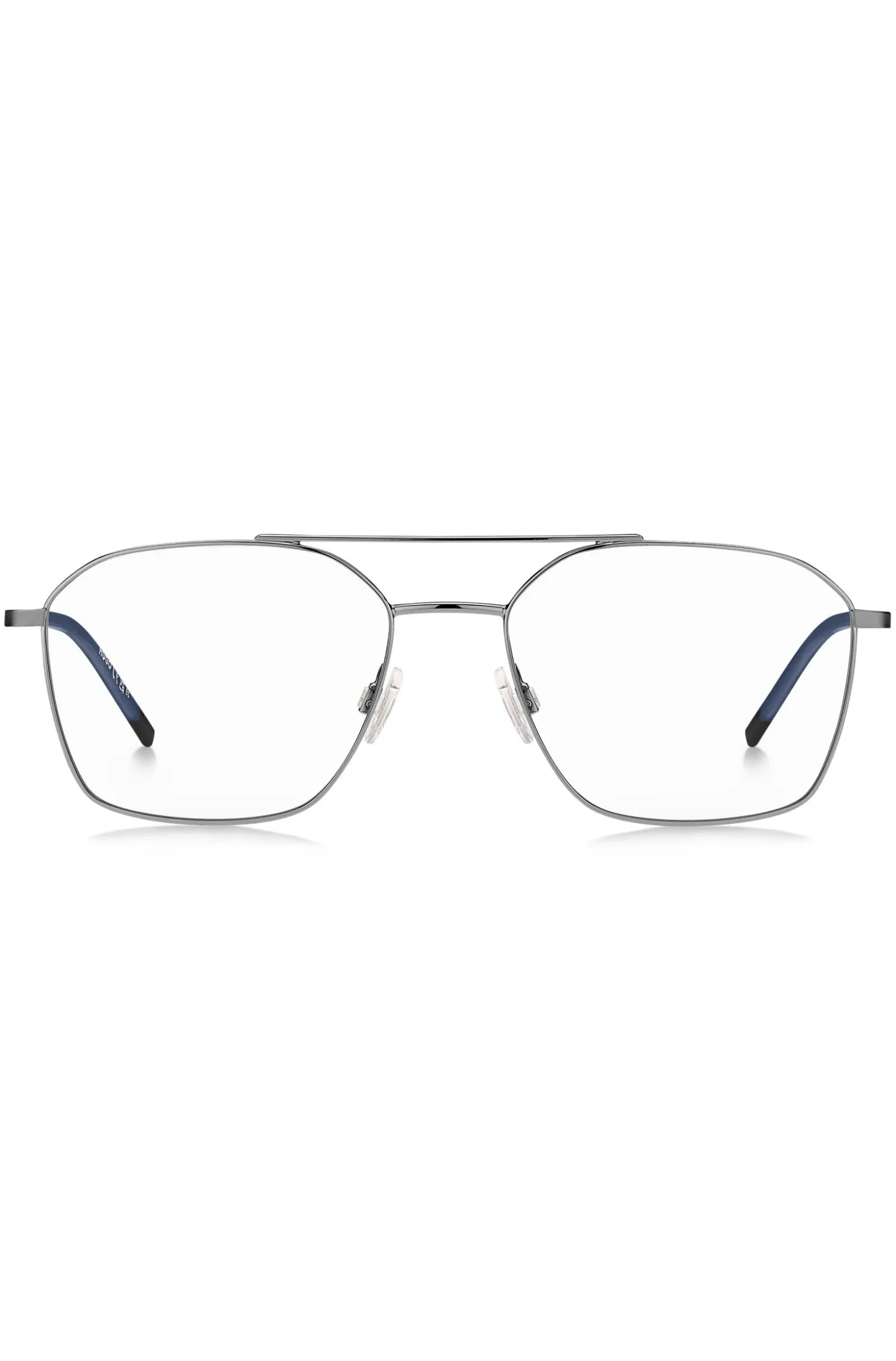 Double-bridge optical frames with blue end-tips