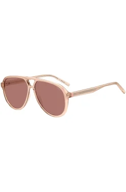 Double-bridge sunglasses in pink acetate