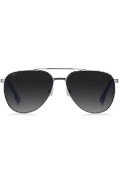 Double-bridge sunglasses with carbon-fibre temples