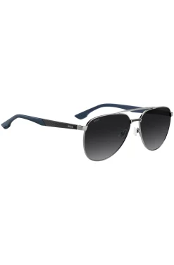 Double-bridge sunglasses with carbon-fibre temples
