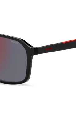 Double-bridge sunglasses with two-tone temples