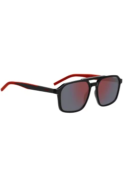 Double-bridge sunglasses with two-tone temples