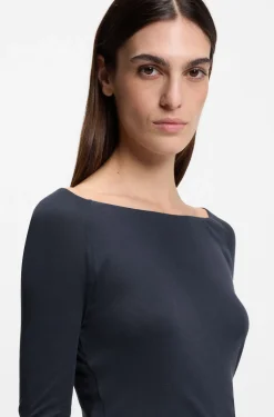 Double-layered jersey top in sheer jersey