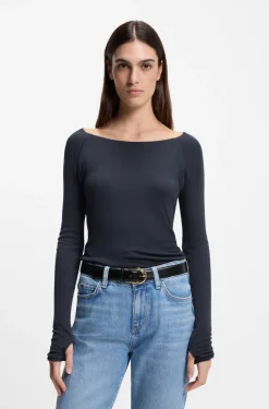 Double-layered jersey top in sheer jersey