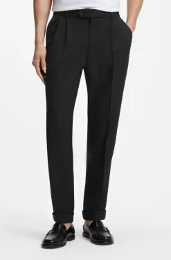 Double-pleat trousers in virgin wool