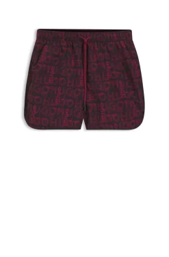 Drawcord swim shorts with all-over print