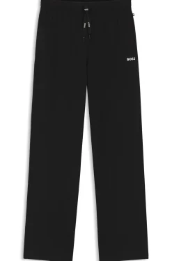 Drawstring pyjama bottoms in stretch cotton with logo detail