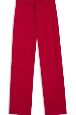 Drawstring pyjama bottoms in stretch cotton with logo detail