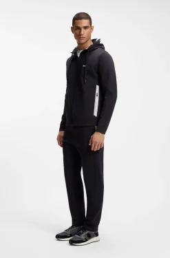 Drawstring trousers in cotton-blend jersey