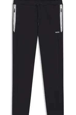 Drawstring trousers in cotton-blend jersey