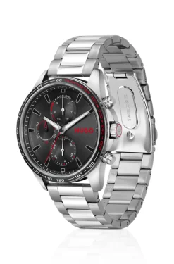 #Drift black-dial watch in stainless steel