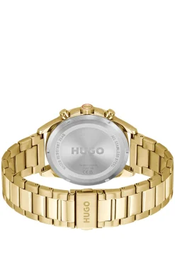 #Drift gold-tone watch with black tachymeter bezel