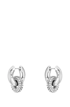 Earrings with pavé crystals