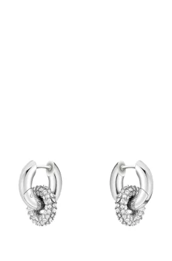 Earrings with pavé crystals
