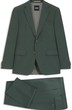 Easy-care suit in stretch cloth with wool