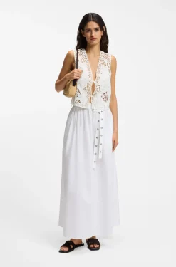 Embroidered waistcoat with tie closure