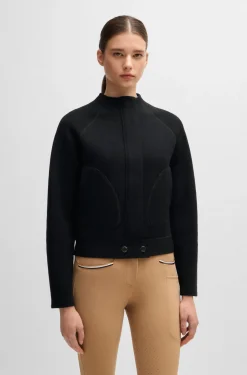 Equestrian cardigan with concealed closure