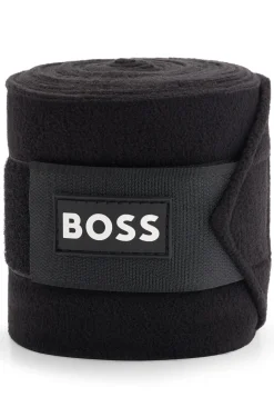 Equestrian circulation bandages with contrast branding and riptape closure