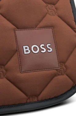Equestrian dressage saddle pad with embroidered monograms
