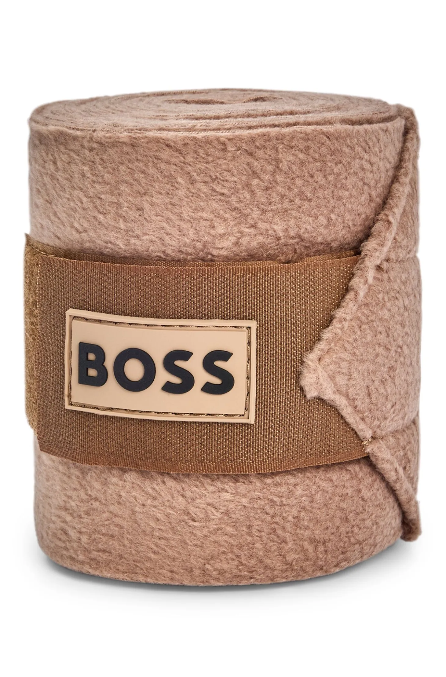 Equestrian fleece circulation bandages with branding