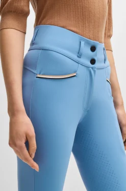 Equestrian full-grip breeches with four-way stretch