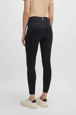 Equestrian full-grip breeches with four-way stretch