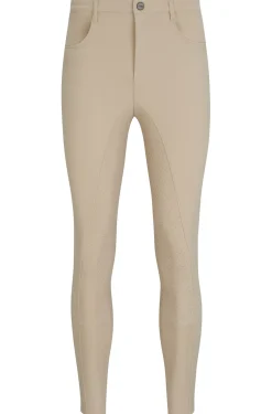 Equestrian full-grip breeches in power-sport fabric
