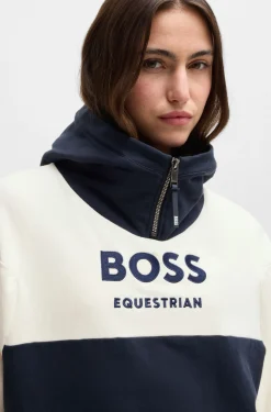 Equestrian hoodie in Italian stretch cotton