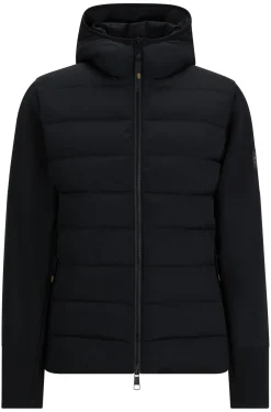 Equestrian hybrid puffer jacket with logo patch