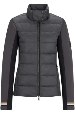 Equestrian hybrid puffer jacket with water-repellent finish