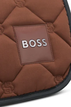 Equestrian jumping saddle pad with embroidered monograms