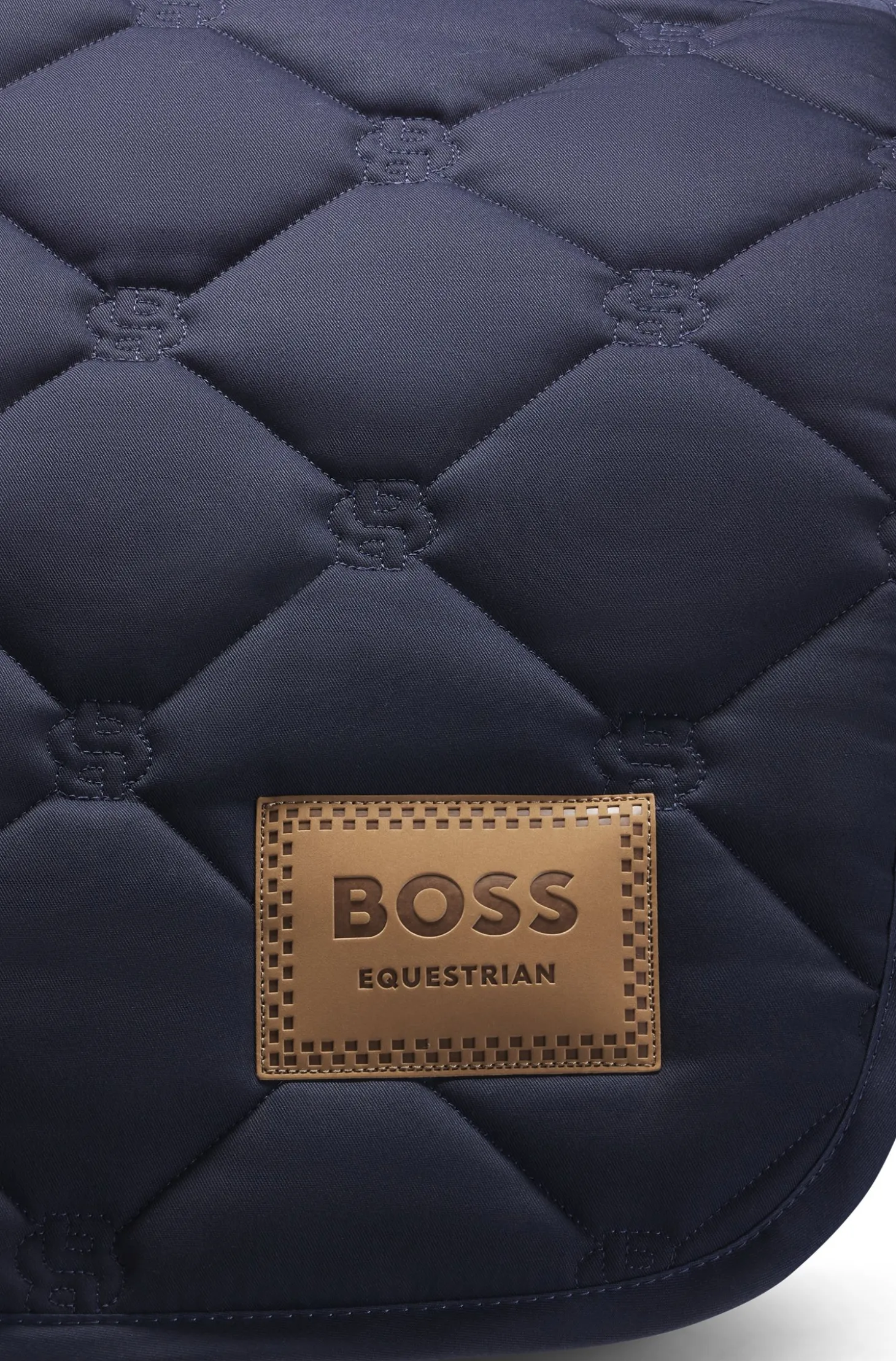 Equestrian jumping saddle pad with Double B monograms