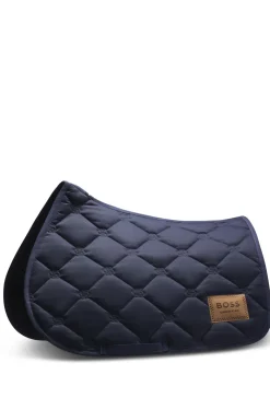 Equestrian jumping saddle pad with Double B monograms