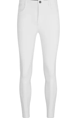 Equestrian knee-grip breeches in power-stretch material