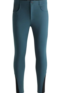 Equestrian knee-grip breeches with four-way stretch