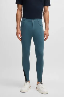 Equestrian knee-grip breeches with four-way stretch