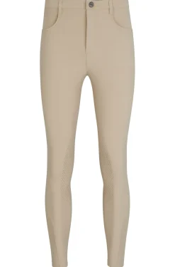 Equestrian knee-grip breeches in power-stretch material