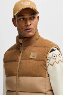 Equestrian logo-embroidered cap in cotton corduroy