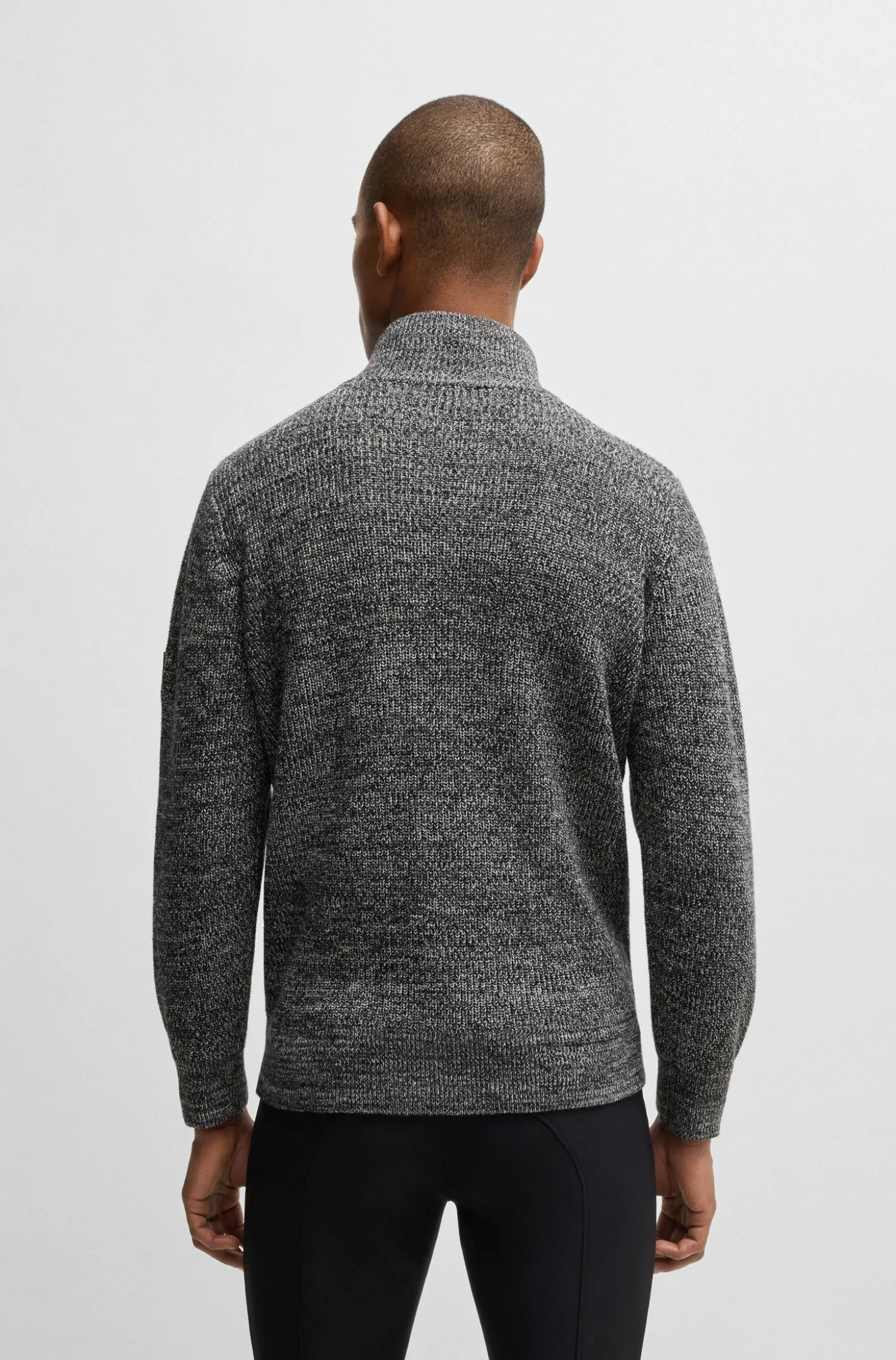 Equestrian melange troyer sweater