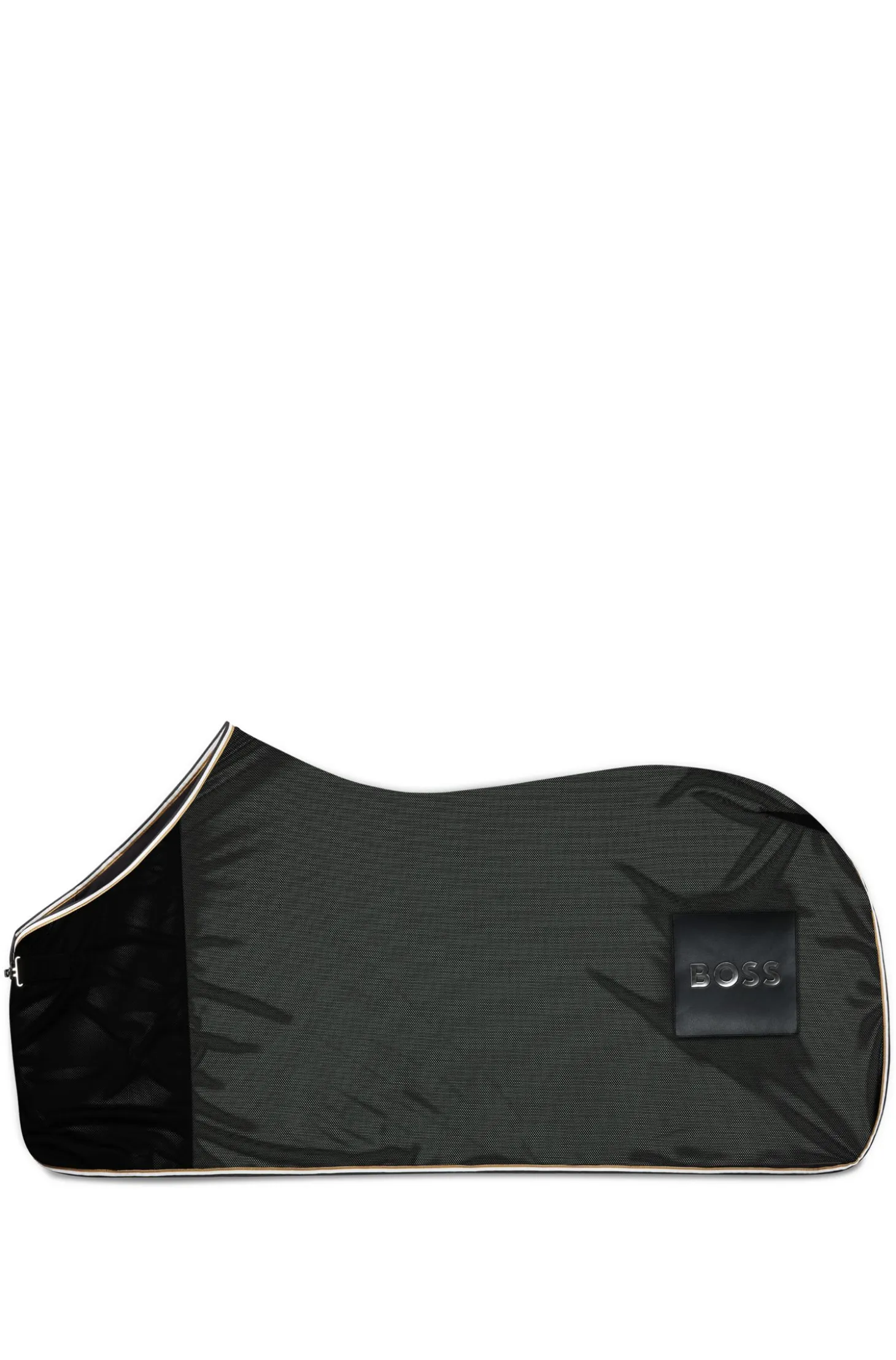 Equestrian mesh fly rug with logo patch