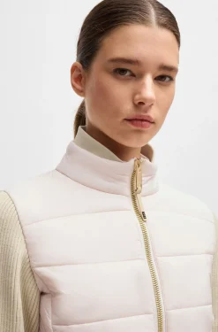 Equestrian mixed-material jacket with sleeve pocket