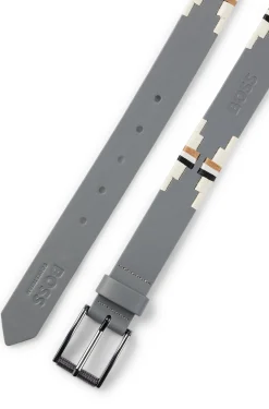 Equestrian polo belt with embroidered pattern