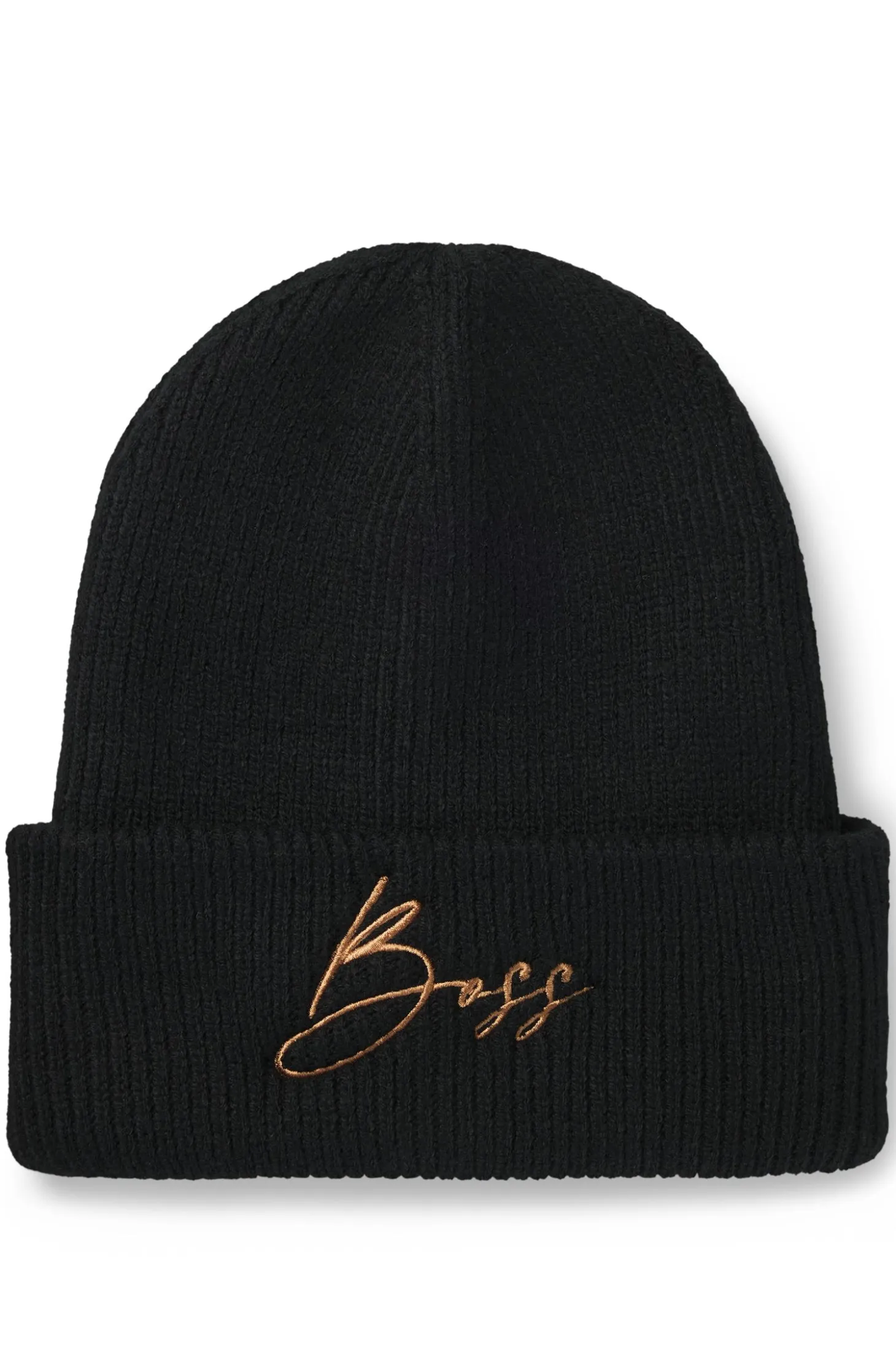 Equestrian ribbed beanie hat with embroidered logo